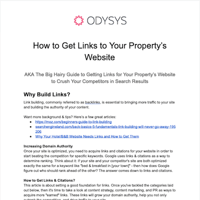 , How to Get Links to Your Property&#8217;s Website, Odysys