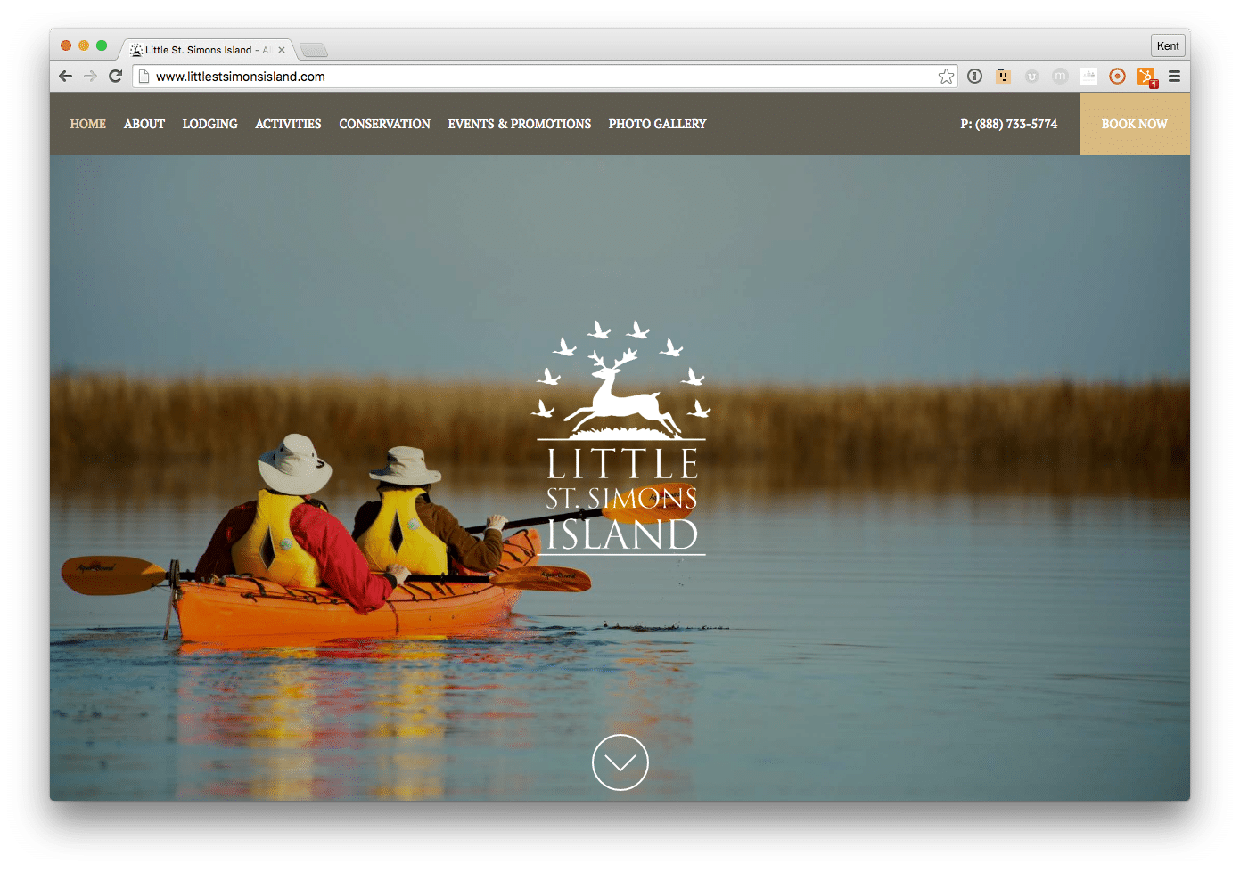 Little St .Simons Island - great example of what a bed & breakfast website's home page should look like