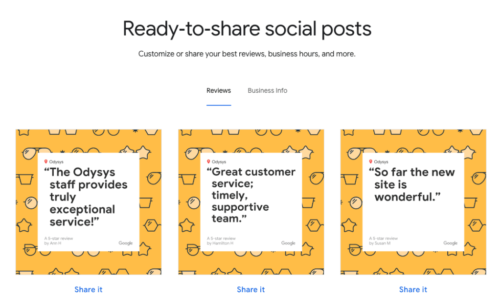 , Google My Business Updates: Reviews, Short Names, &#038; Social Posts, Odysys